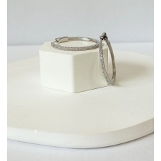 Ασημένια Σκουλαρίκια Κρίκοι Μεγάλοι με πέτρες (SE57)